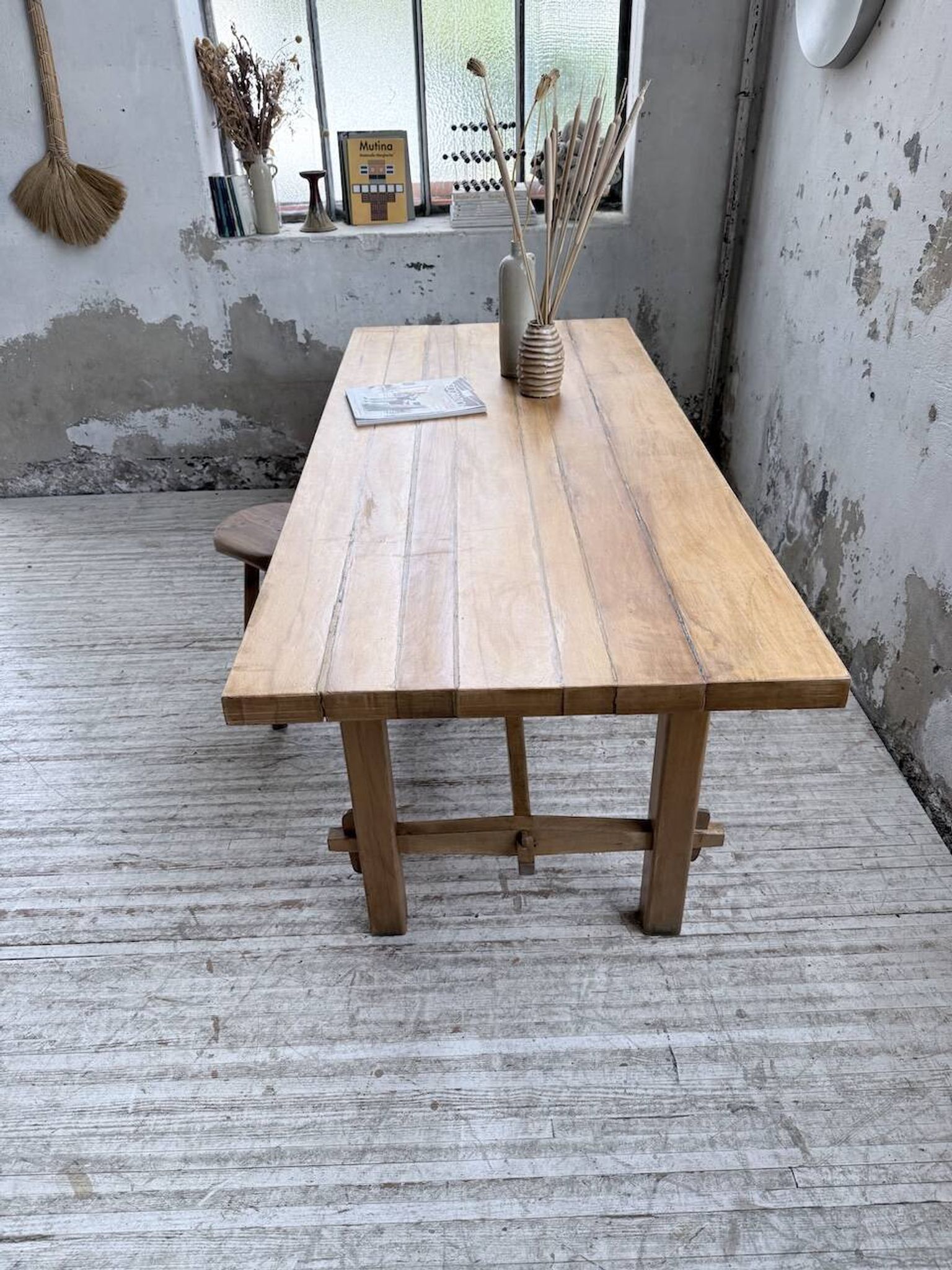 Table mobilier montagne 1950 hêtre massif