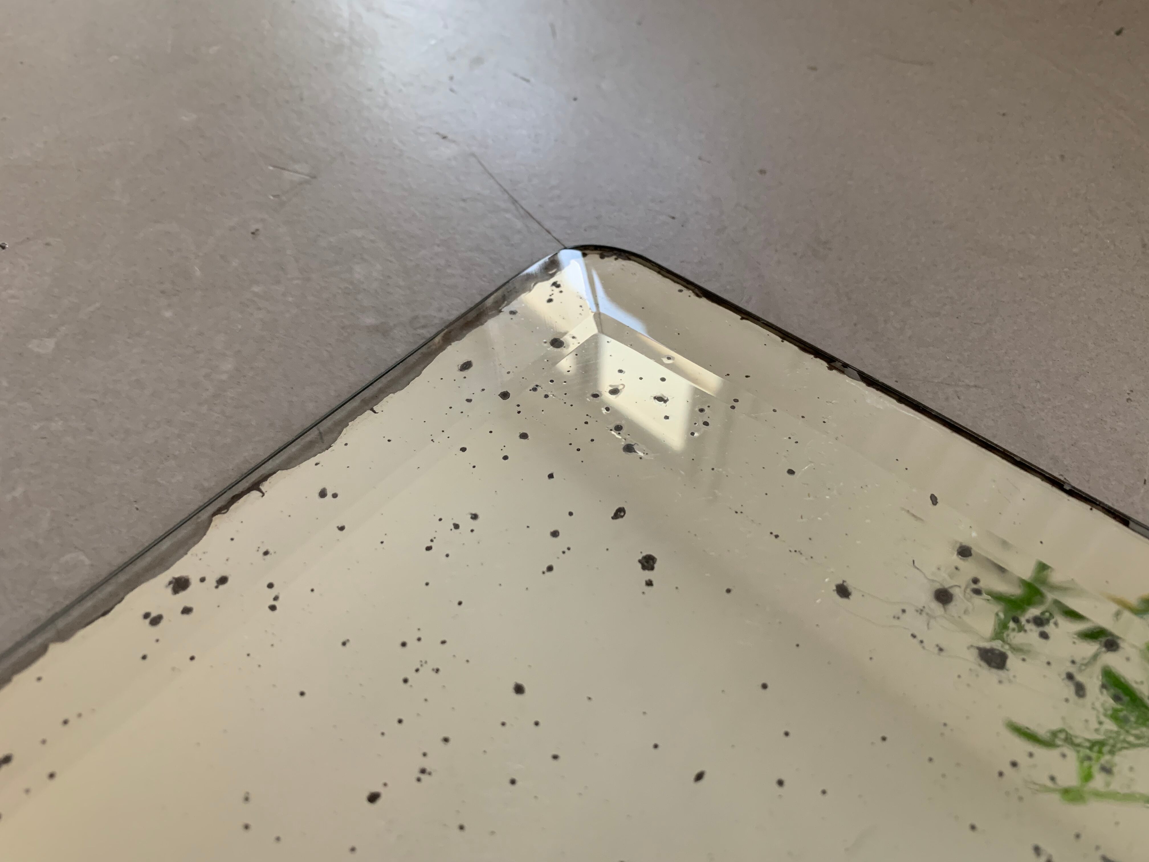 Antique beveled stitched mirror 60x40cm