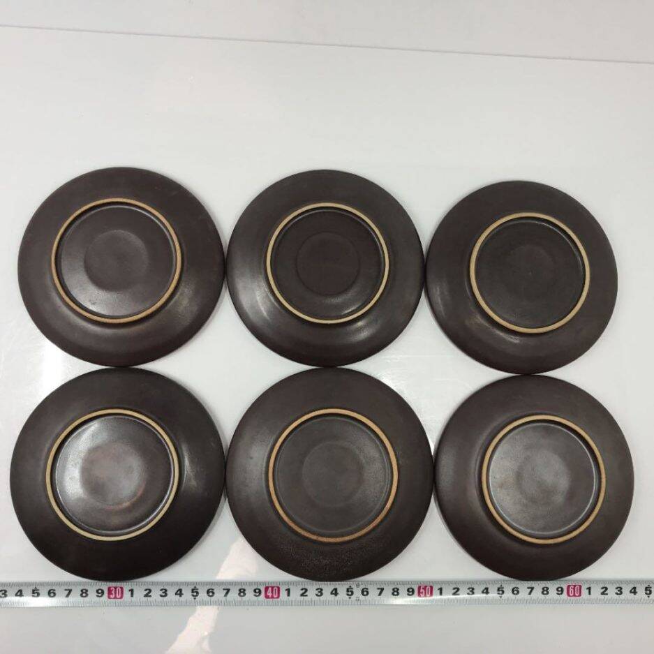 6 ceramic plates with kanji motifs – Shōwa 20th century