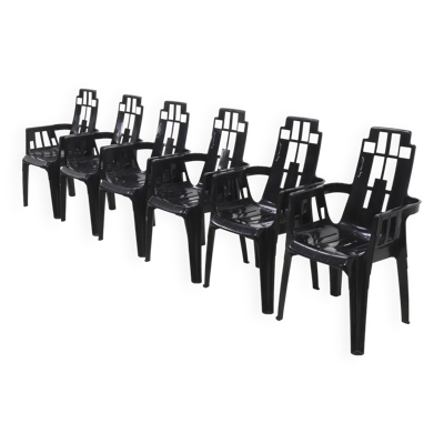 Ensemble de 6 chaises Boston de Pierre Paulin pour Henry Massonnet France 1980
