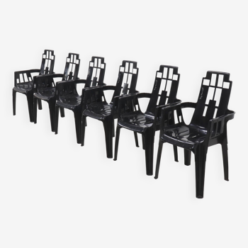Set of 6 Boston Chairs by Pierre Paulin for Henry Massonnet France 1980s