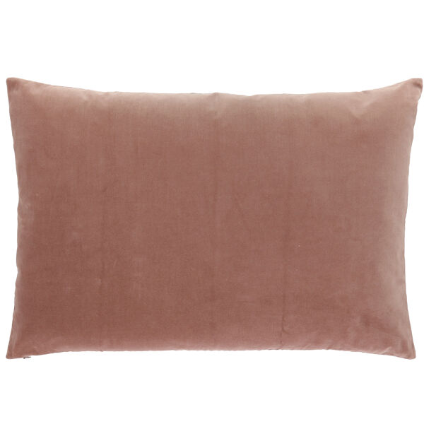 Coussin en velours 75x50cm couleur rose poudre