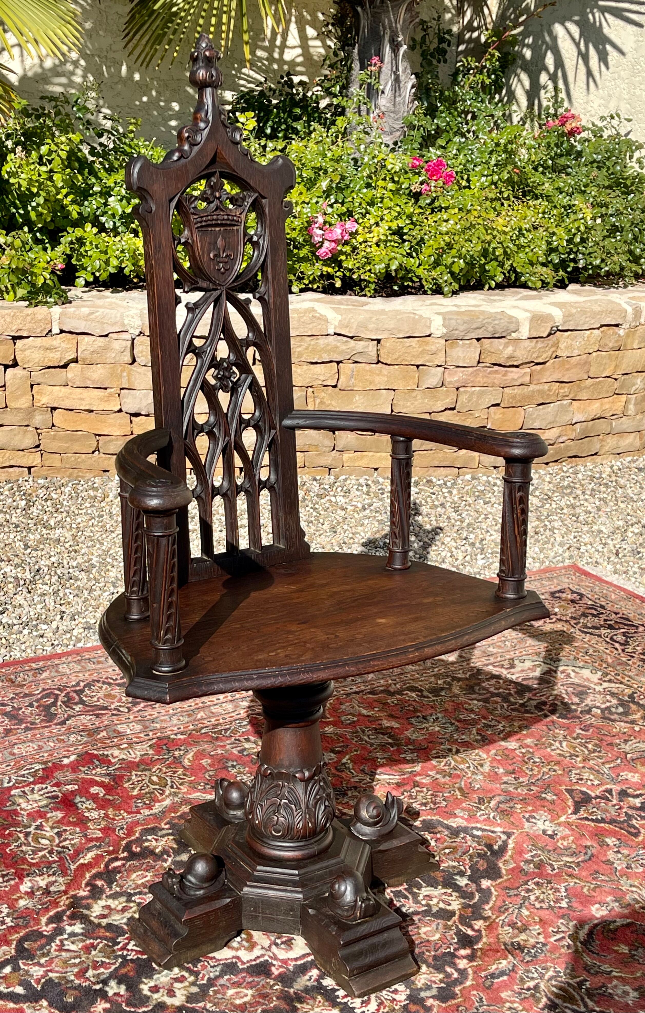 Neo-gothic oak armchair