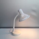 Lampe bureau vintage Massive en tôle perforée laquée blanc 1980