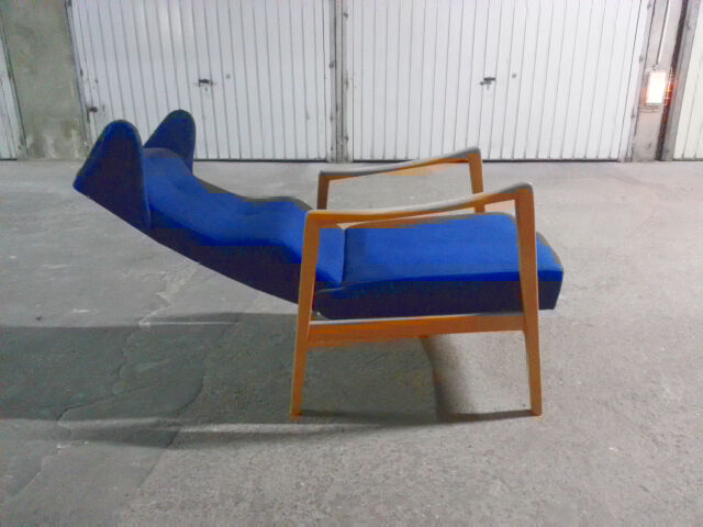 Recliner Chair long 50 years flesh lounge style kofod larsen Sven Ivar Dysthe