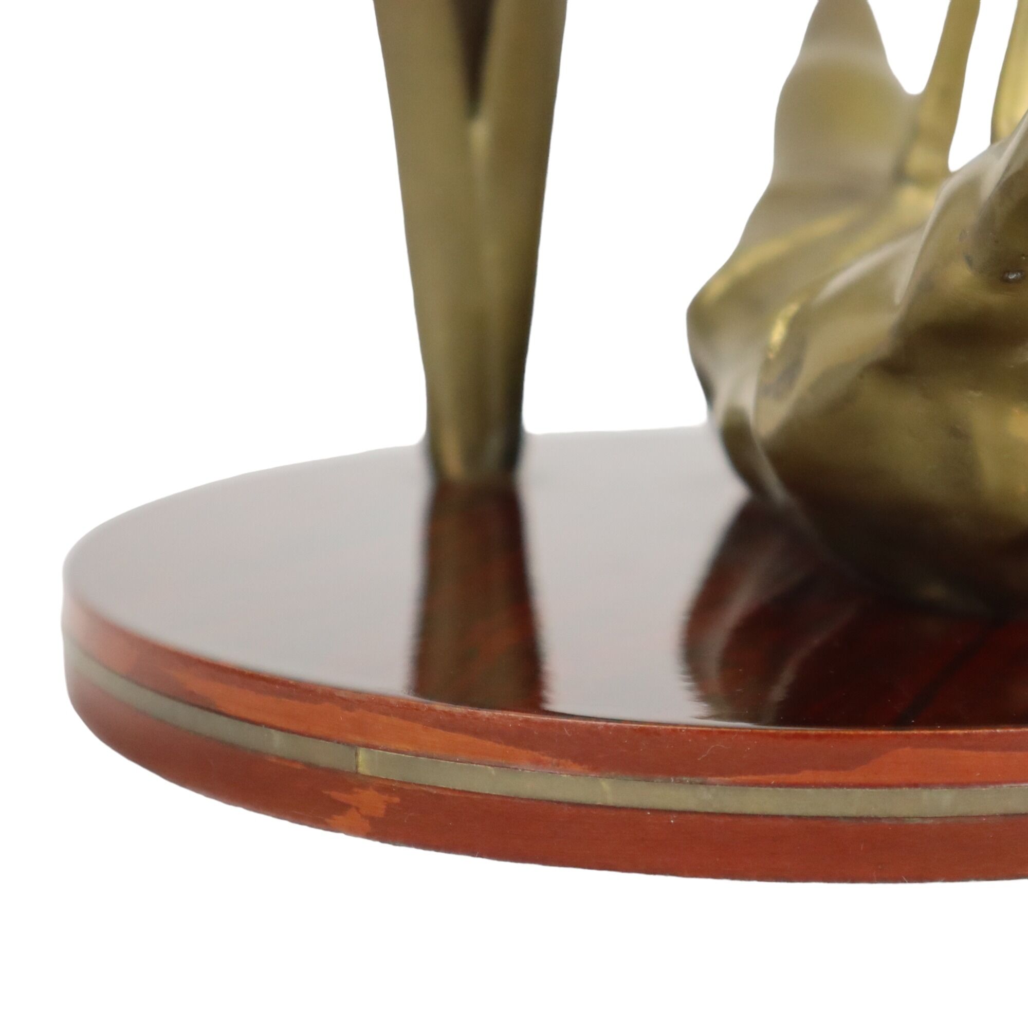 Vintage heron bird statue sculpture brass mid century 31cm