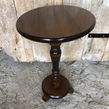 Fifth wheel side table vintage round wood