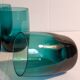 Six verres de verrier bleus paon vintages