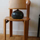 Blue ceramic lamp with lampshade