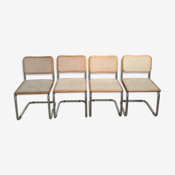 4 chaises Cesca B32 de Marcel Breuer