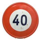 Panneau routier en métal émaillé 1967