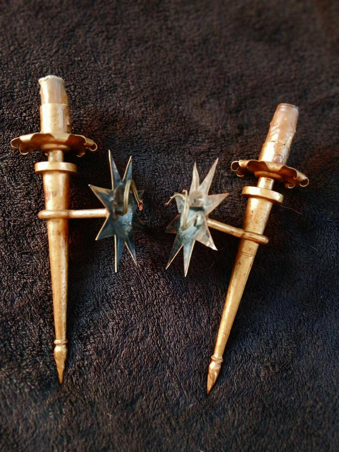 splendid set of gilded iron wall sconces by Gilbert Poillerat