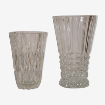 Lot de 2 vases cristal