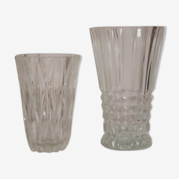 Set of 2 crystal vases