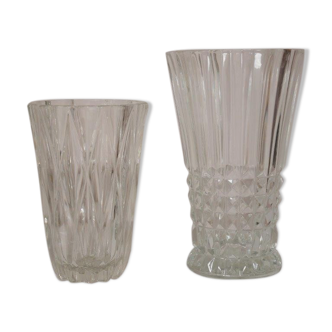 Set of 2 crystal vases