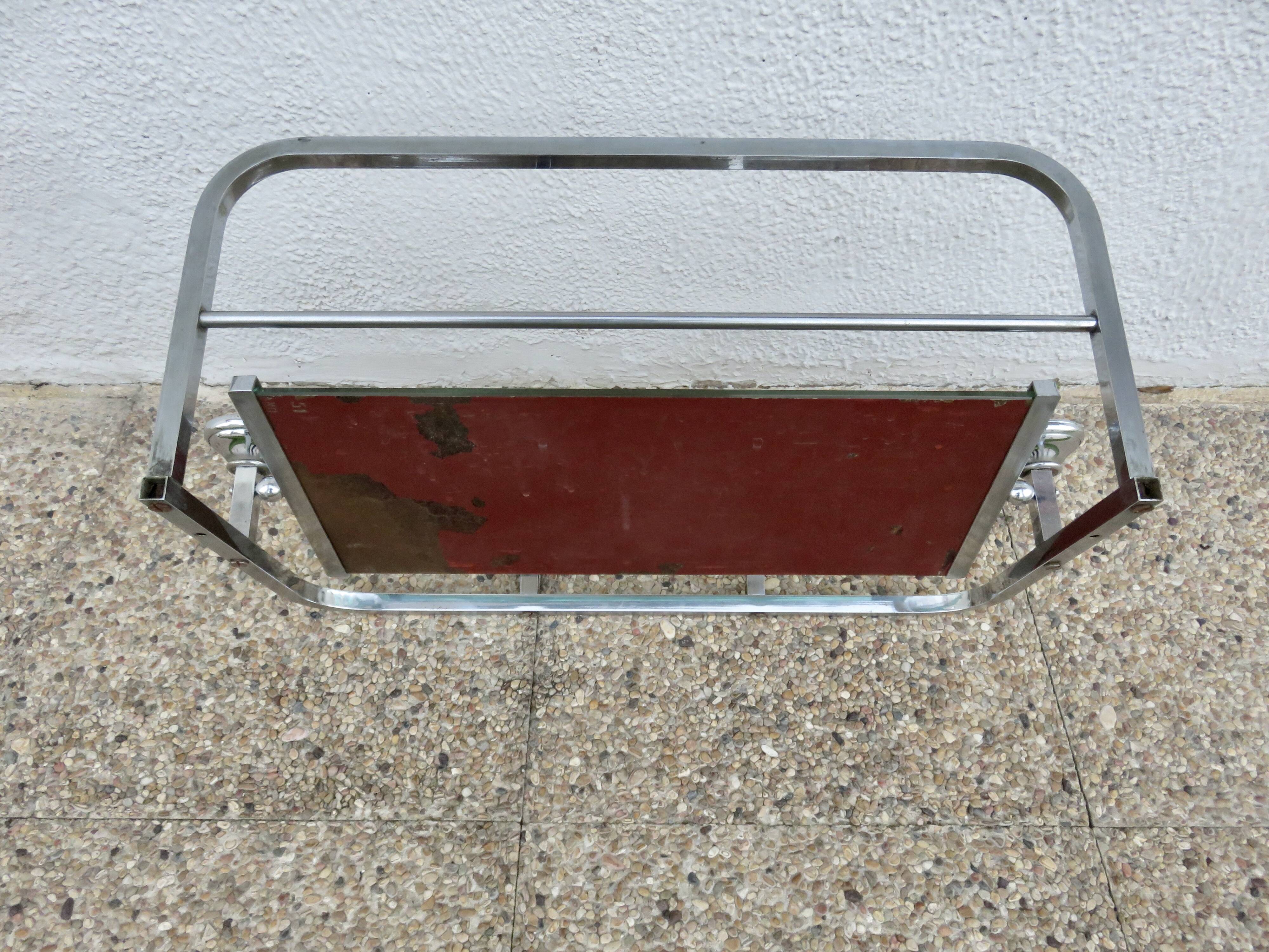 Coat rack, cloakroom, in chromed brass, 20s 30s