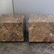 Side Tables with Wheels in Marble by Bufalini Marmi, Italy, 1970s, Set of 2