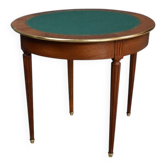 Table à jeux demi-lune en acajou, style Louis XVI – début XXe