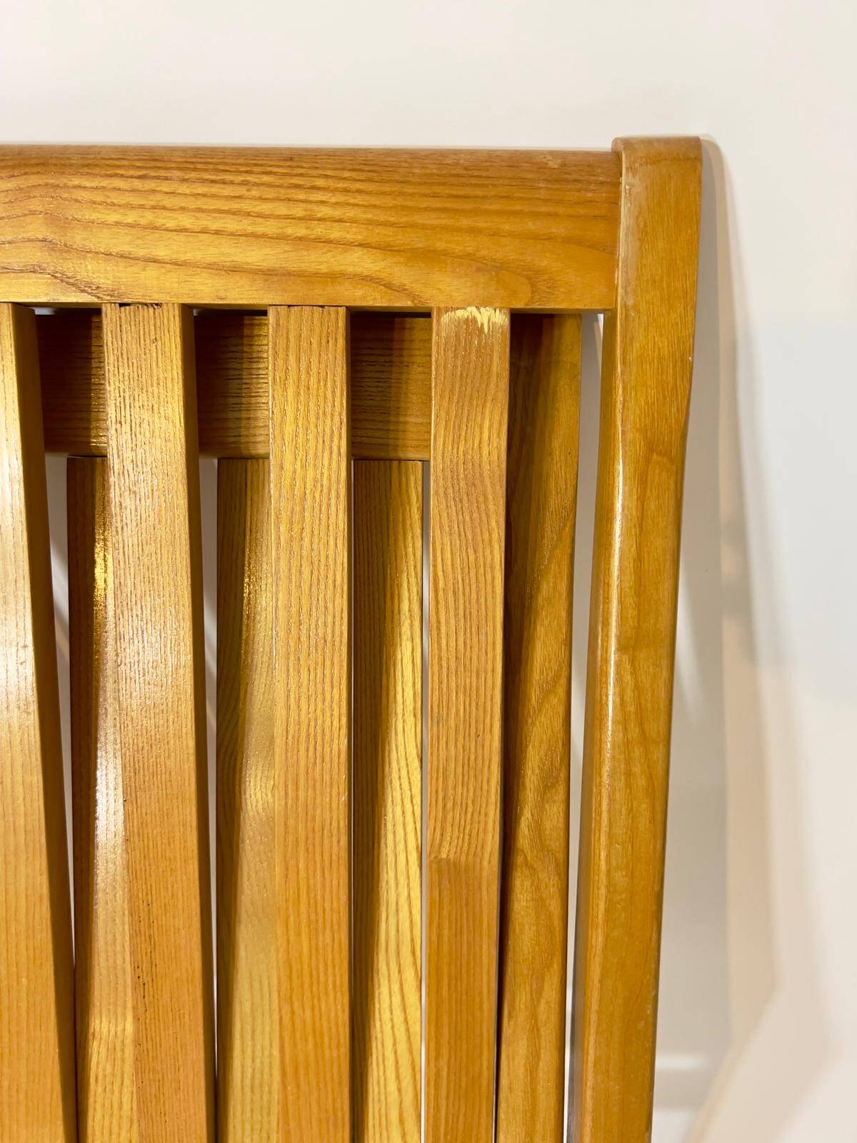 Vintage design solid wood scissor chairs and table from the 1970s