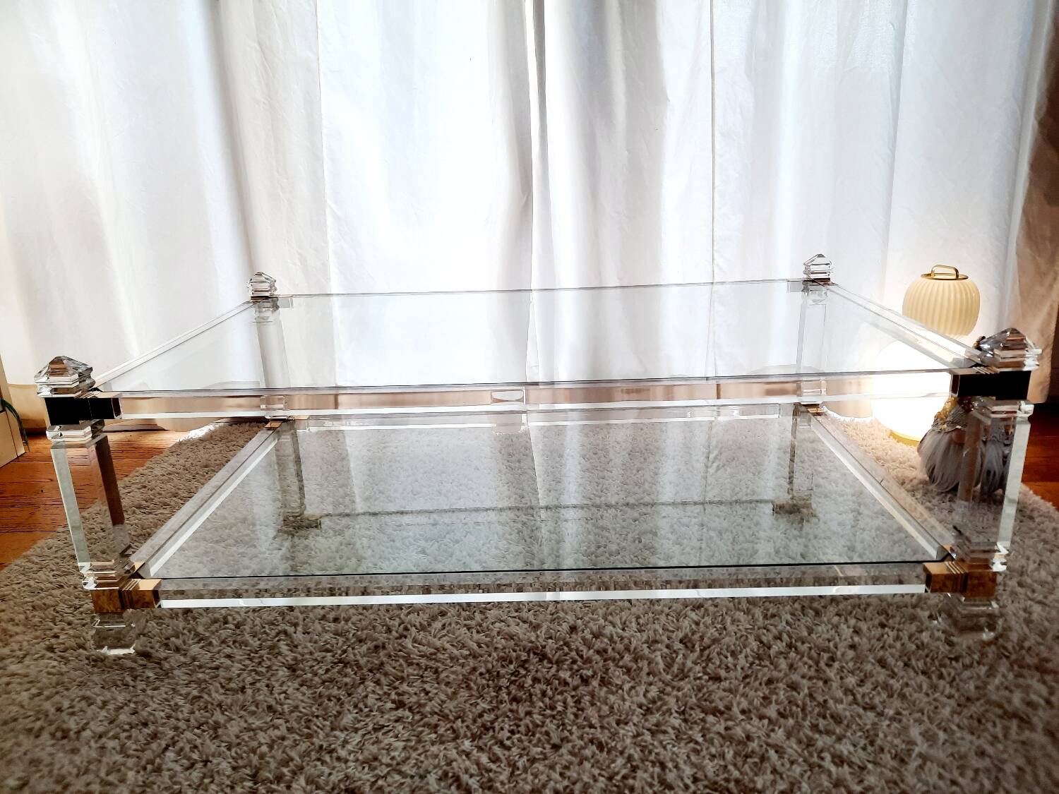 Coffee table in Altuglass "Romeo" 70s/80s