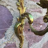 Pair Crystal Stamps Louis XV golden bronze
