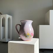 Vintage purple carafe with field flower patterns H:20cm