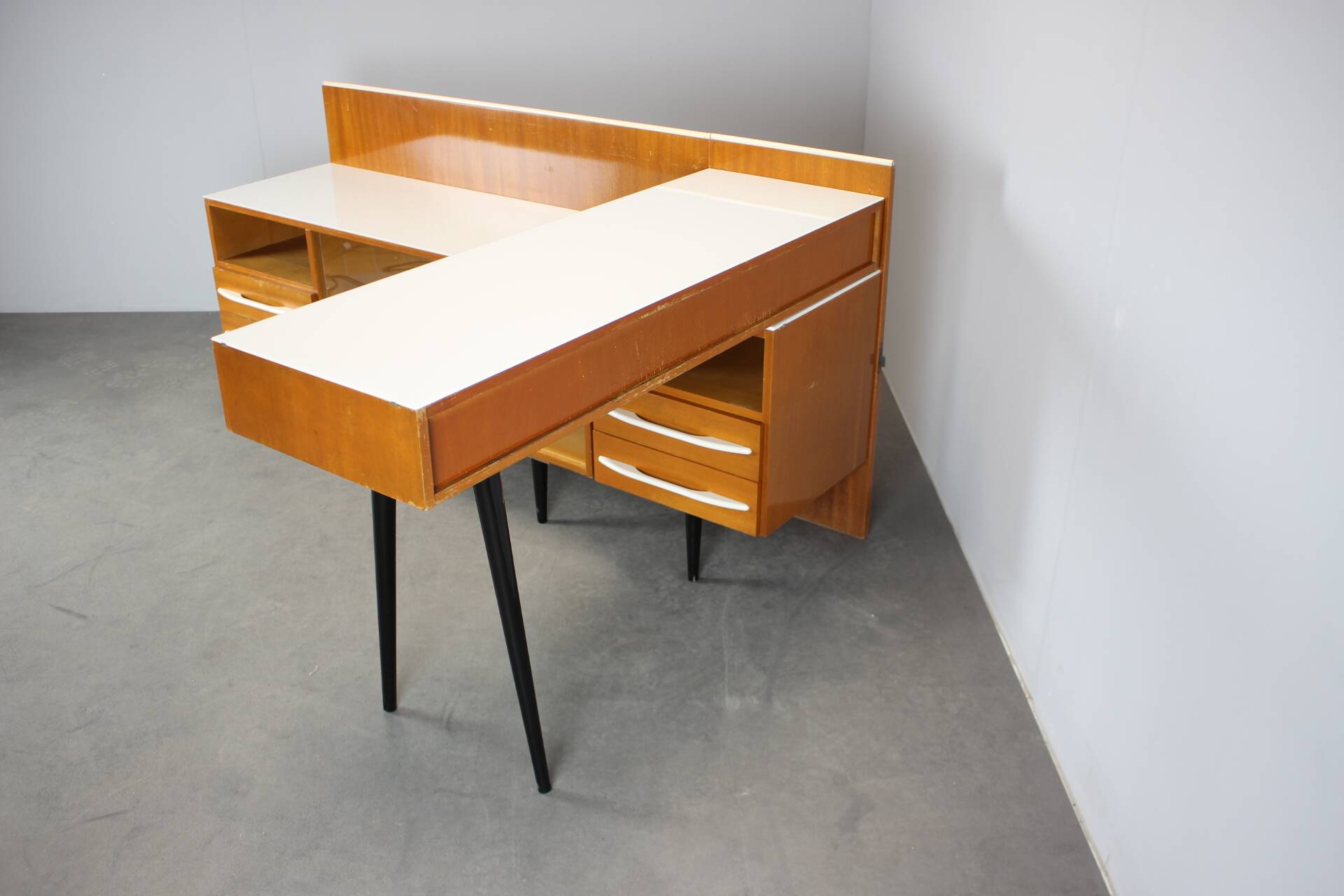 Modular desk and mid-century storage unit by Mojmír Požár, UP Závody, 1960s