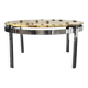 Round coffee table with onyx effect & chrome 100 cm