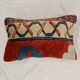 Vintage Cushion Cover in Long Pile Carpet, Turkish Geometric Pattern, 30 x 50 cm