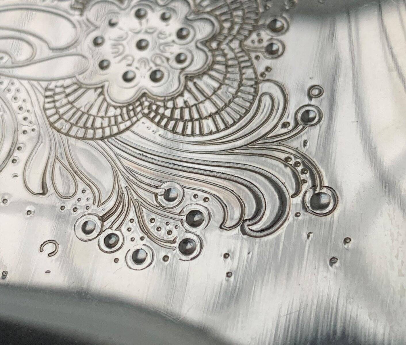 Vintage German floral metal plate by WMF