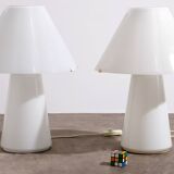 Lampes de table en forme de champignon en verre de Murano de grande taille et rares, années 1970