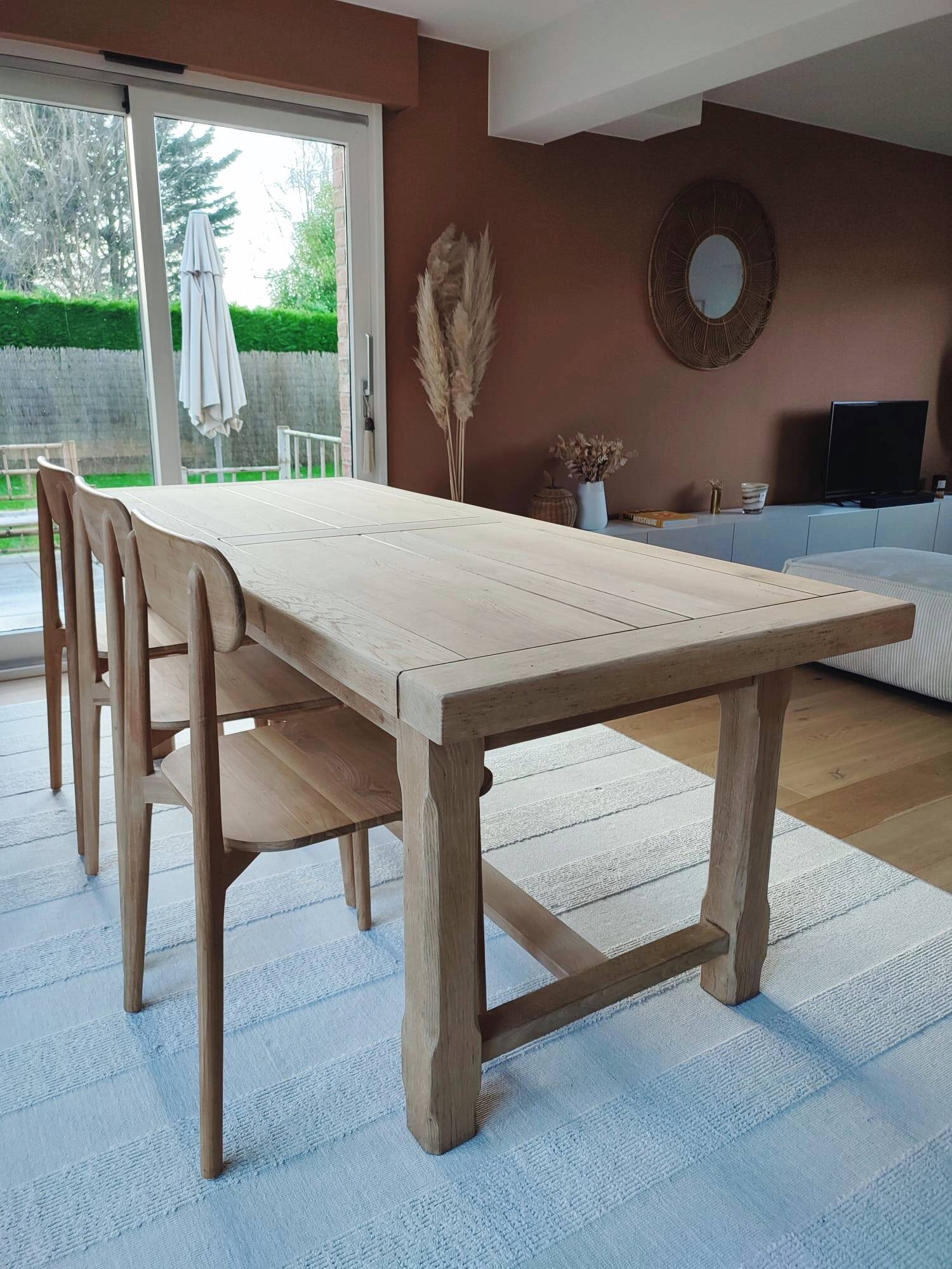 Solid oak farm table