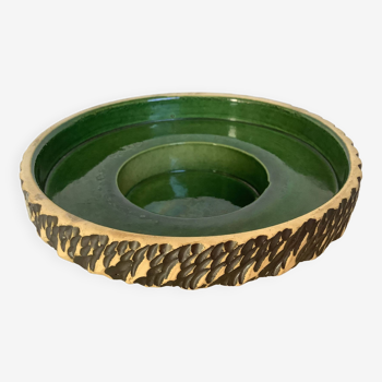 Green ceramic candle holder