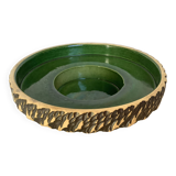 Green ceramic candle holder