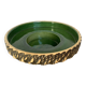 Green ceramic candle holder