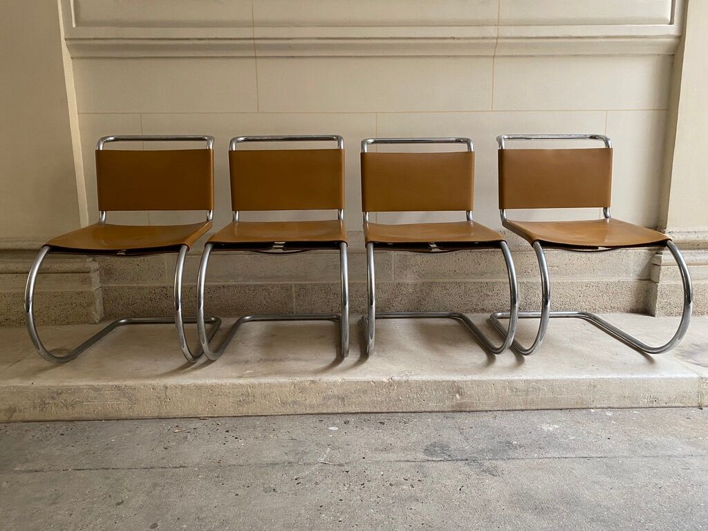 Set of 4 MR chairs by Mies Van der Rohe for Knoll