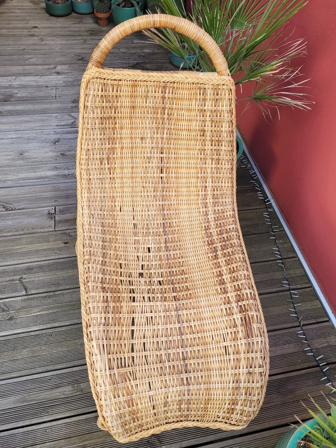 Bamboo and rattan lounge chair