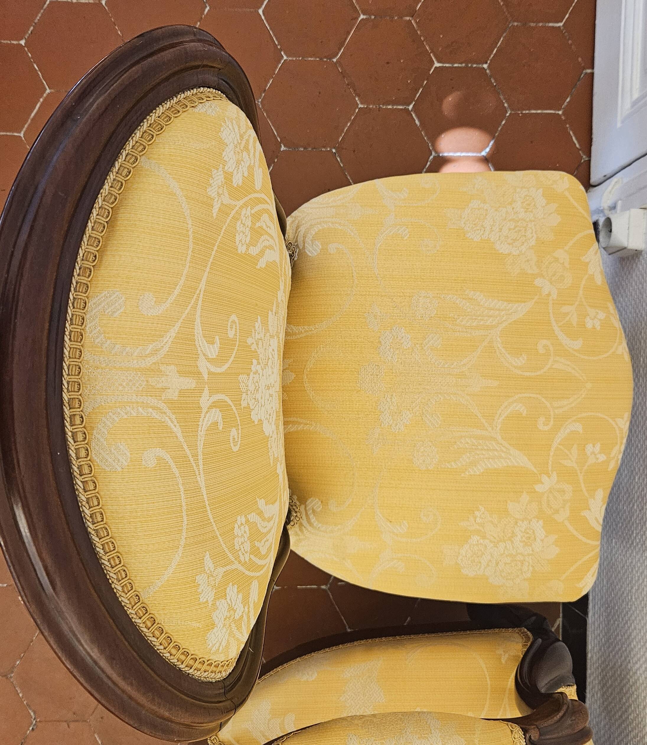 Set of 2 Louis-Philippe chairs, in mahogany wood, newly upholstered