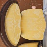 Set of 2 Louis-Philippe chairs, in mahogany wood, newly upholstered