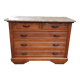 Art deco chest of drawers in oak and marble