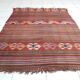 Vintage Turkish kilim, handwoven, 136x167 cm.