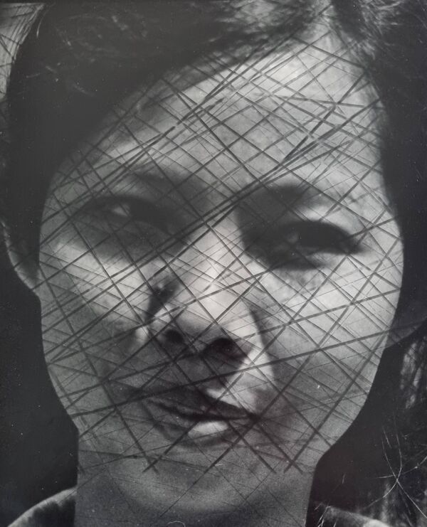 Photographie argentique vintage, portrait, tirage original encadré 42x52 cm