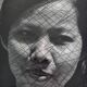 Vintage black and white photography, portrait, original framed print 42x52 cm.