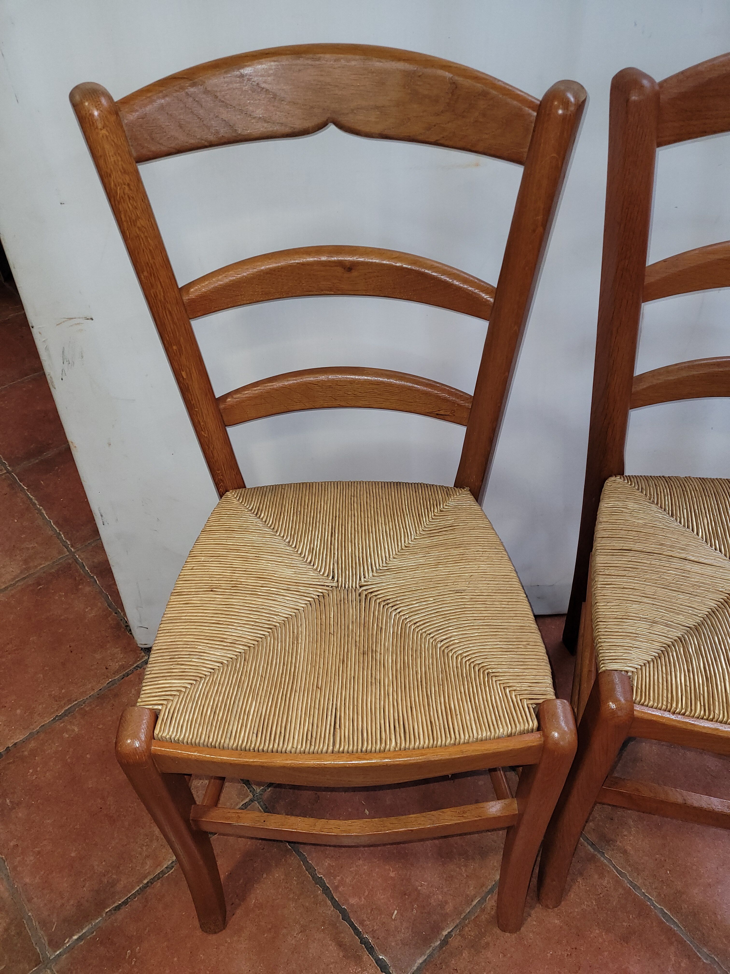 2 oak chairs