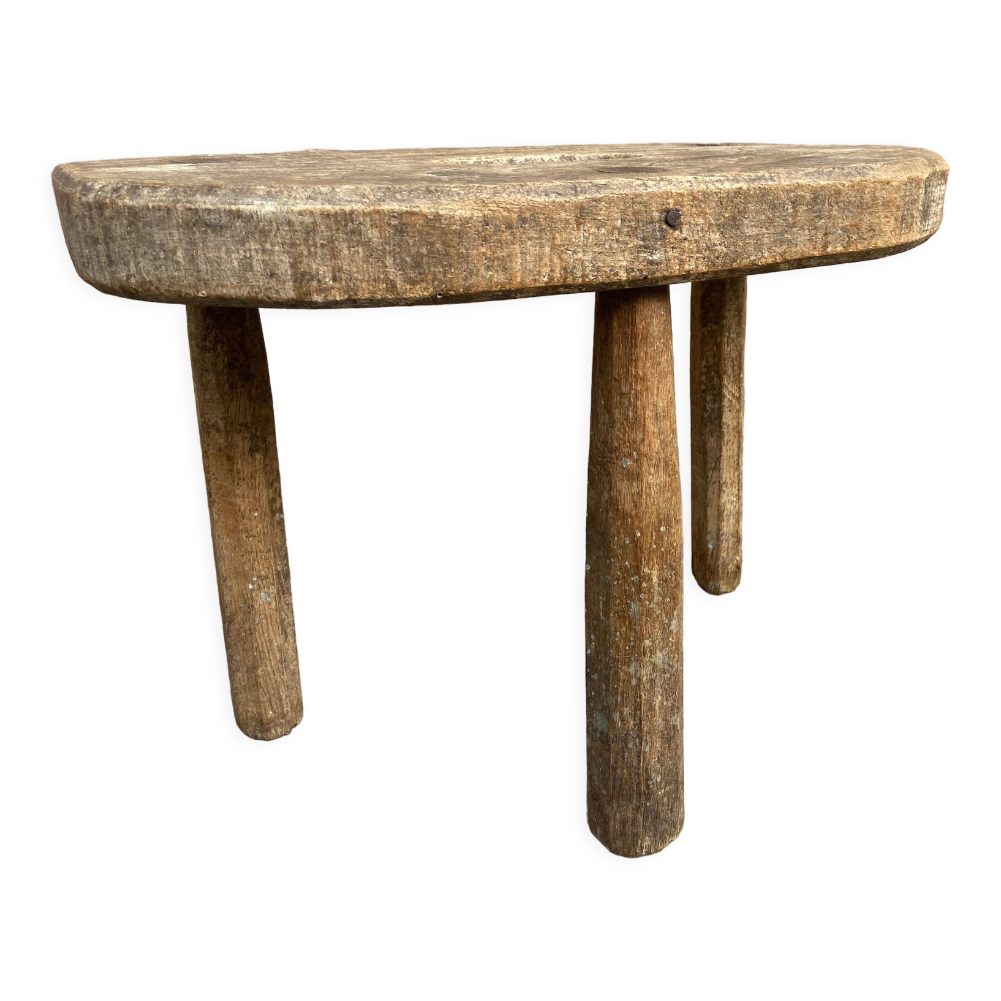 Tripod trading stool, Alsace peasant art, France 1920