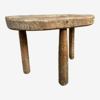 Tripod trading stool, Alsace peasant art, France 1920