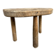 Tabouret de traite tripode, art paysan alsace, france 1920