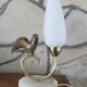 1940-50 perched bird lamp, alabaster, brass and regula