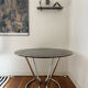 Glass and chrome table 70s Space Age
