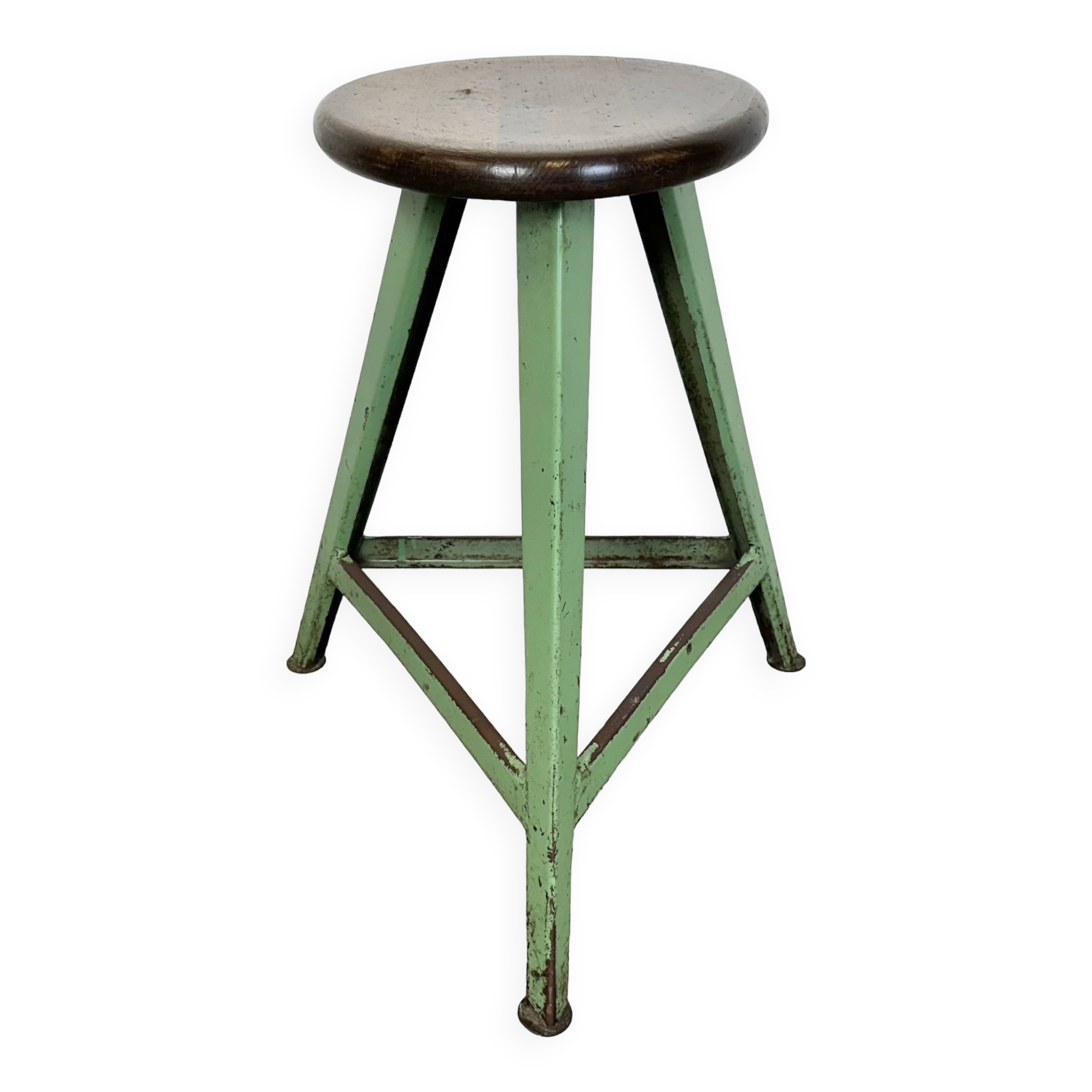 Green Industrial Workshop Stool, 1960s